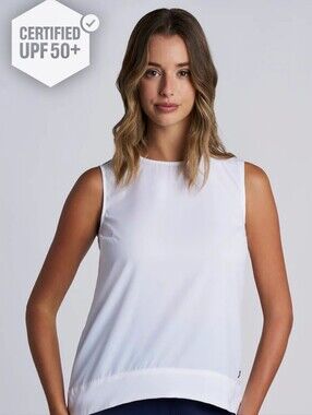 Coolibar UPF 50 Top St. Tropez Swing Tank XS White Aire Fabric Lightweight NWT